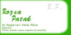 rozsa patak business card